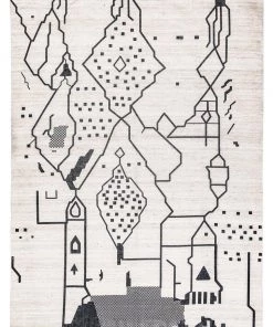 Miss Amara Annalise Black And Ivory Abstract Tribal PET Rug All Rugs