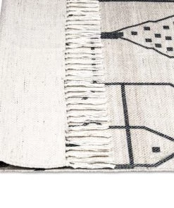 Miss Amara Annalise Black And Ivory Abstract Tribal PET Runner Rug