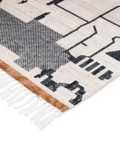 Miss Amara Annalise Black And Ivory Abstract Tribal PET Runner Rug