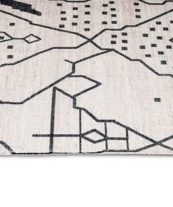 Miss Amara Annalise Black And Ivory Abstract Tribal PET Runner Rug