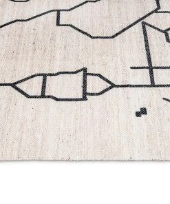 Miss Amara Annalise Black And Ivory Abstract Tribal PET Beach And Picnic Rug