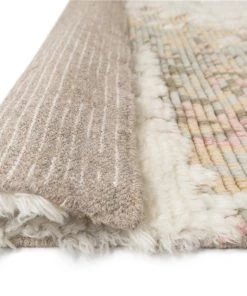 Miss Amara Annika Pink And Ivory Multi-Colour Wool Shag Rug All Rugs