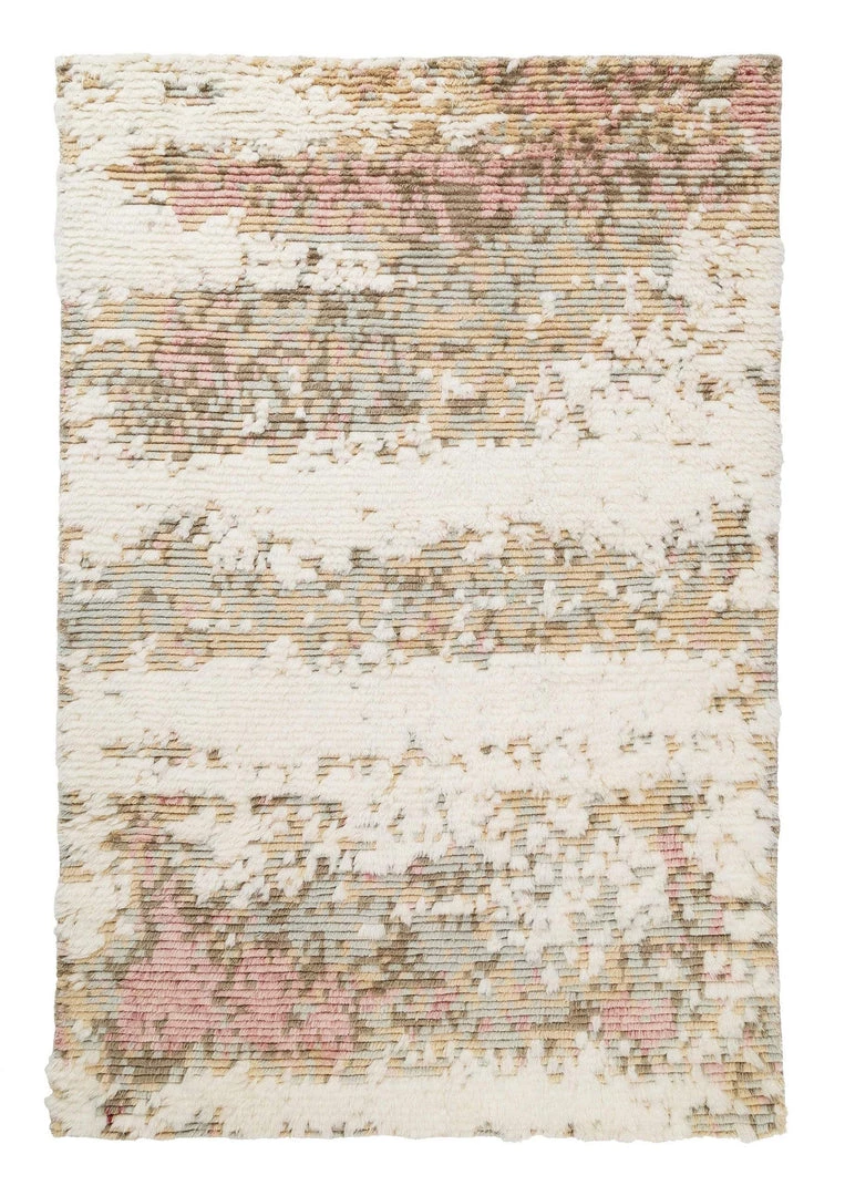 Miss Amara Annika Pink And Ivory Multi-Colour Wool Shag Rug All Rugs