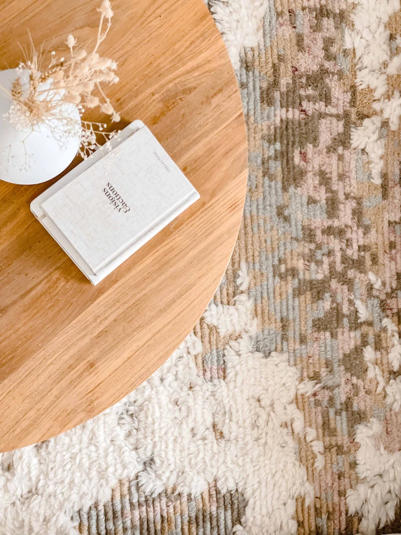 Miss Amara Annika Pink And Ivory Multi-Colour Wool Shag Rug All Rugs