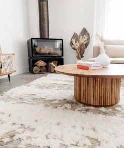 Miss Amara Annika Pink And Ivory Multi-Colour Wool Shag Rug All Rugs