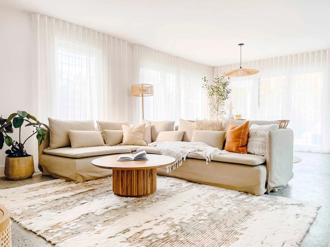 Miss Amara Annika Pink And Ivory Multi-Colour Wool Shag Rug All Rugs