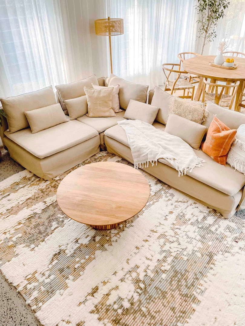 Miss Amara Annika Pink And Ivory Multi-Colour Wool Shag Rug All Rugs