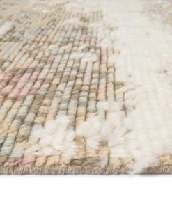 Miss Amara Annika Pink And Ivory Multi-Colour Wool Shag Rug All Rugs