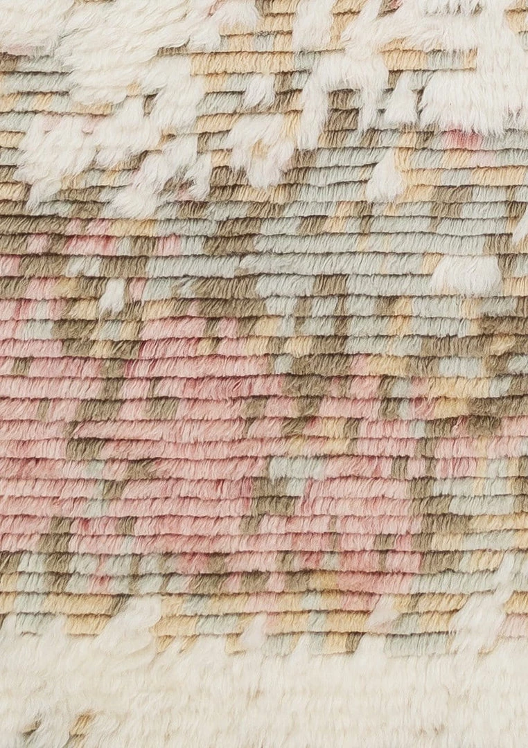 Miss Amara Annika Pink And Ivory Multi-Colour Wool Shag Rug All Rugs