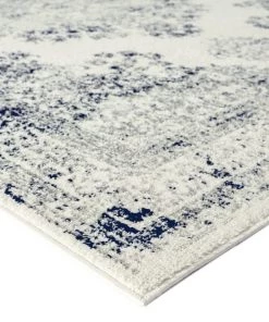 Miss Amara Ansa Navy Blue And Ivory Traditional Medallion Rug All Rugs