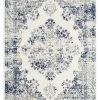 Miss Amara Ansa Navy Blue And Ivory Traditional Medallion Rug All Rugs