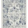 Miss Amara Ansa Navy Blue And Ivory Traditional Medallion Runner Rug
