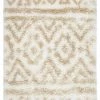 Miss Amara Arabella Ivory And Sand Beige Tribal Shag Indoor Mat All Rugs