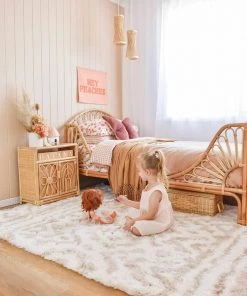 Miss Amara Arabella Ivory And Sand Beige Tribal Shag Rug All Rugs