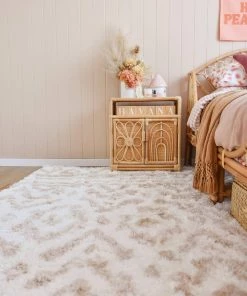 Miss Amara Arabella Ivory And Sand Beige Tribal Shag Rug All Rugs