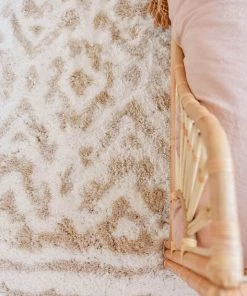 Miss Amara Arabella Ivory And Sand Beige Tribal Shag Rug All Rugs