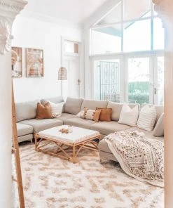 Miss Amara Arabella Ivory And Sand Beige Tribal Shag Rug All Rugs