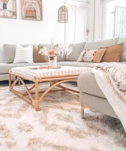 Miss Amara Arabella Ivory And Sand Beige Tribal Shag Rug All Rugs