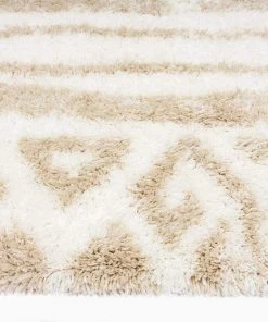 Miss Amara Arabella Ivory And Sand Beige Tribal Shag Rug All Rugs