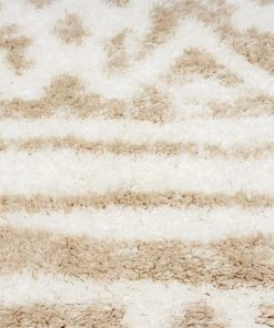 Miss Amara Arabella Ivory And Sand Beige Tribal Shag Indoor Mat All Rugs