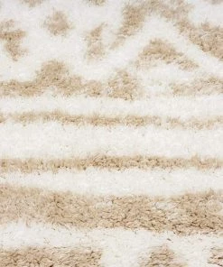 Miss Amara Arabella Ivory And Sand Beige Tribal Shag Rug All Rugs