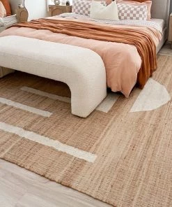 Miss Amara All Rugs Aranda Brown And Cream Modern Geometric Jute Rug
