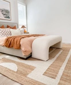 Miss Amara All Rugs Aranda Brown And Cream Modern Geometric Jute Rug