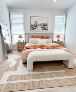 Miss Amara All Rugs Aranda Brown And Cream Modern Geometric Jute Rug