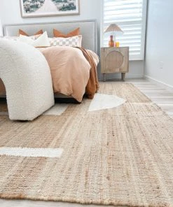 Miss Amara All Rugs Aranda Brown And Cream Modern Geometric Jute Rug