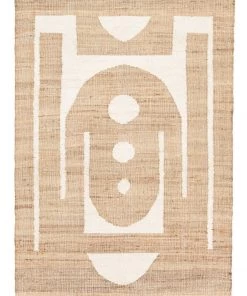 Miss Amara All Rugs Aranda Brown And Cream Modern Geometric Jute Rug