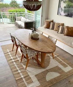 Miss Amara All Rugs Aranda Brown And Cream Modern Geometric Jute Rug