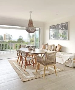 Miss Amara All Rugs Aranda Brown And Cream Modern Geometric Jute Rug