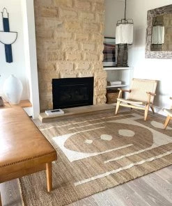 Miss Amara All Rugs Aranda Brown And Cream Modern Geometric Jute Rug