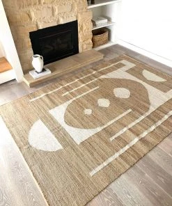 Miss Amara All Rugs Aranda Brown And Cream Modern Geometric Jute Rug