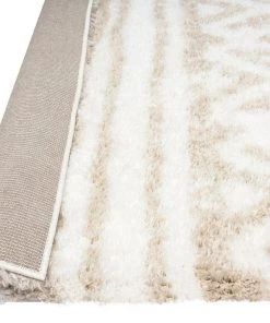 Miss Amara Arabella Ivory And Sand Beige Tribal Shag Indoor Mat All Rugs