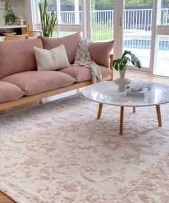 Miss Amara Aria Pink And Ivory Floral Transitional Rug All Rugs