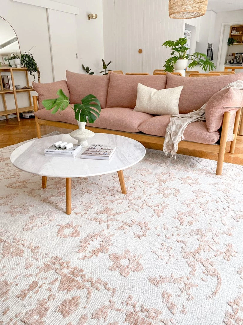 Miss Amara Aria Pink And Ivory Floral Transitional Rug All Rugs