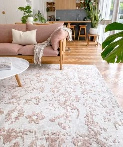 Miss Amara Aria Pink And Ivory Floral Transitional Rug All Rugs