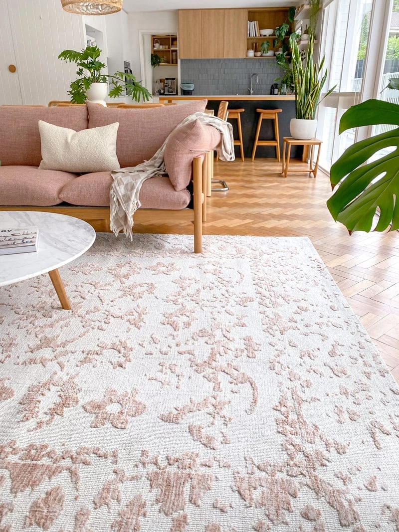Miss Amara Aria Pink And Ivory Floral Transitional Rug All Rugs
