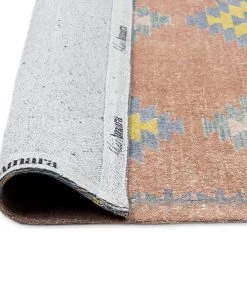 Miss Amara All Rugs Ariel Peach And Blue Multi-Colour Diamond Tribal Rug