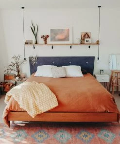 Miss Amara All Rugs Ariel Peach And Blue Multi-Colour Diamond Tribal Rug