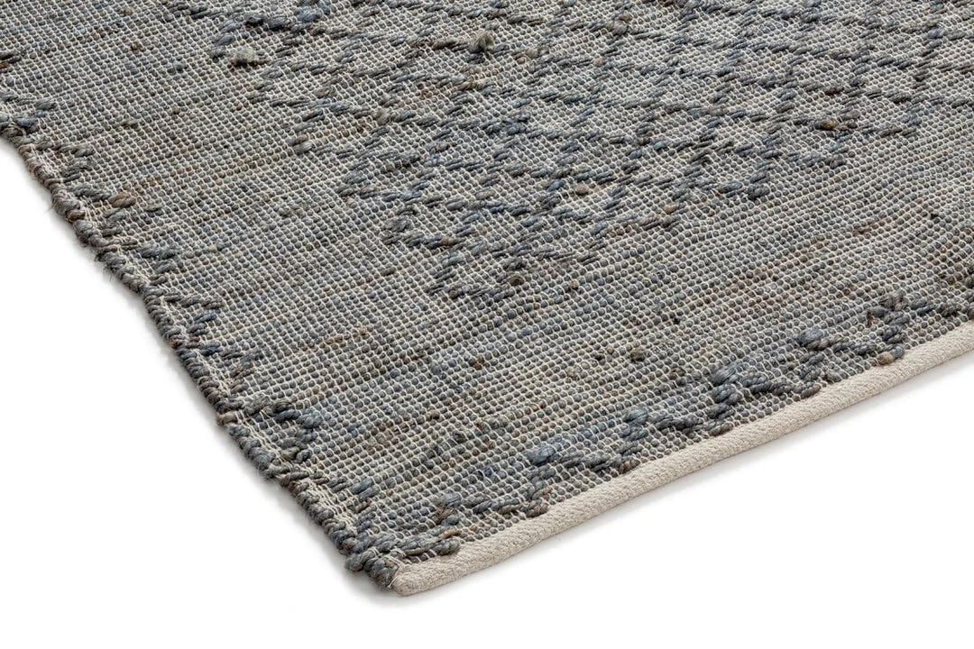 Miss Amara Asha Scandi Diamond Grey Flatweave Rug