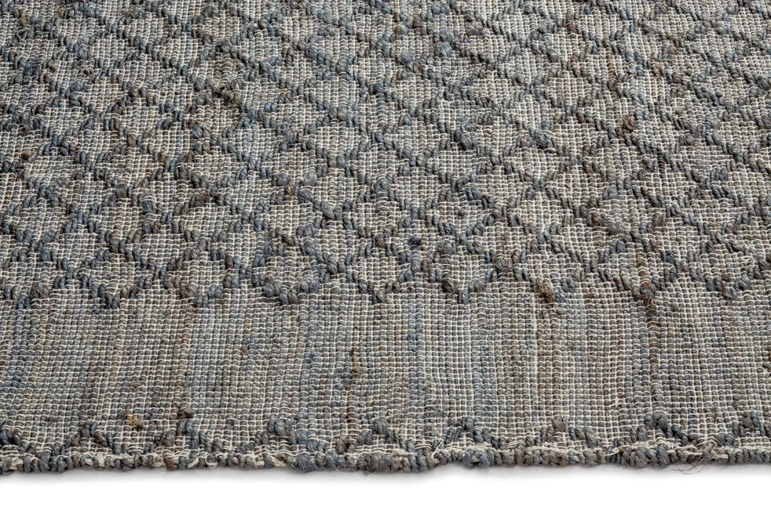Miss Amara Asha Scandi Diamond Grey Flatweave Rug