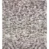 Miss Amara All Rugs Avery Charcoal Grey And Ivory Textured Floral Motif Runner Rug