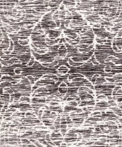 Miss Amara Avery Charcoal Grey And Ivory Textured Floral Motif Rug All Rugs