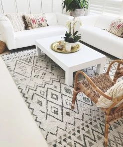 Miss Amara Awena Ivory Tribal Bamboo Silk Rug All Rugs