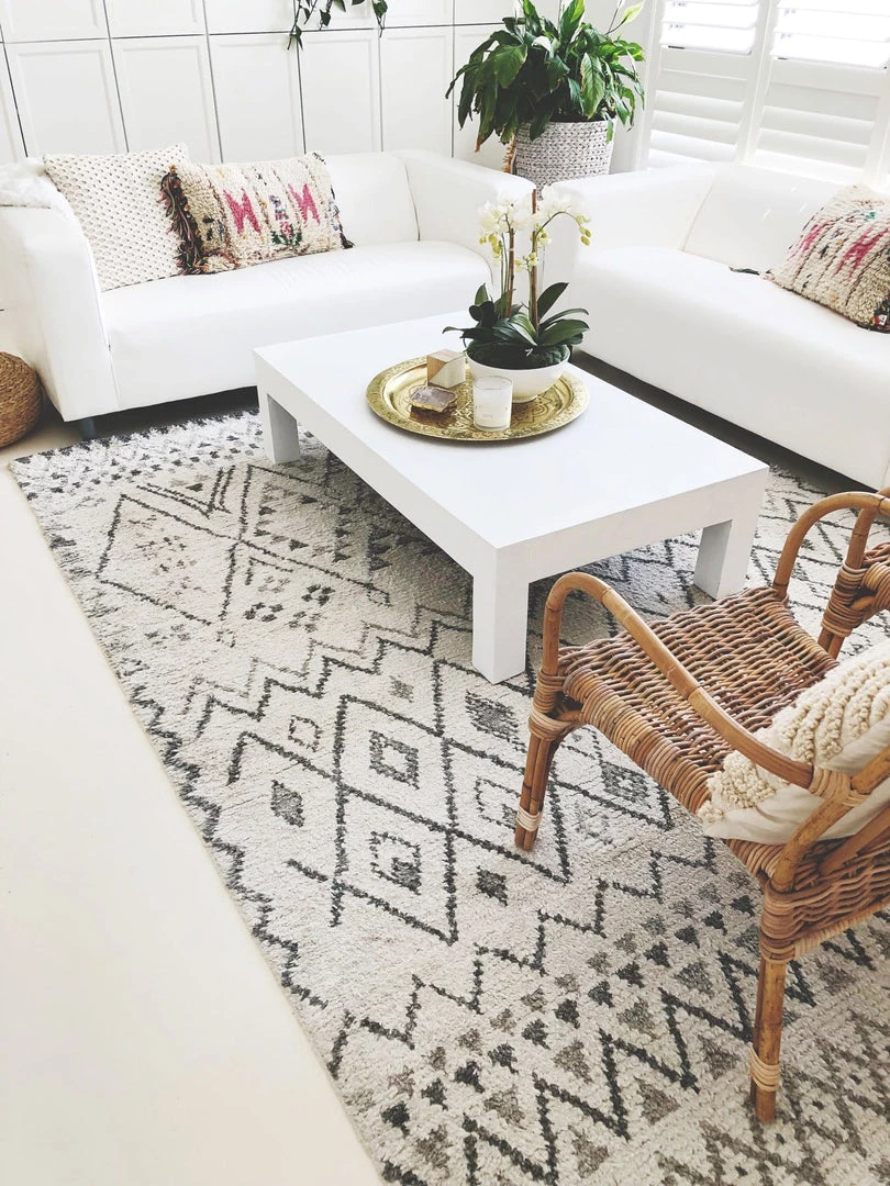 Miss Amara Awena Ivory Tribal Bamboo Silk Rug All Rugs