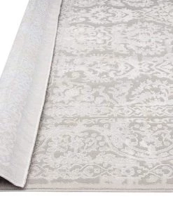 Miss Amara Aylin Cream Ivory And Grey Traditional Floral Rug