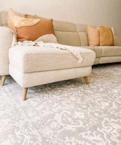 Miss Amara Aylin Cream Ivory And Grey Traditional Floral Rug
