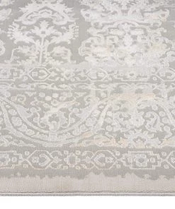 Miss Amara Aylin Cream Ivory And Grey Traditional Floral Rug